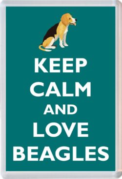 Keep Calm and Love Beagles - Jumbo Fridge Magnet Souvenir Gift Present