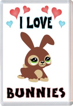 I Love Bunnies - Jumbo Fridge Magnet Souvenir Gift Present