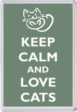 Keep Calm and Love Cats - Jumbo Fridge Magnet Souvenir Gift Present