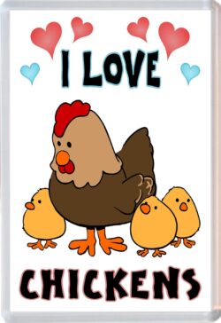 I Love Chickens - Jumbo Fridge Magnet Souvenir Gift Present
