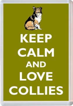 Keep Calm and Love Collies - Jumbo Fridge Magnet Souvenir Gift Present