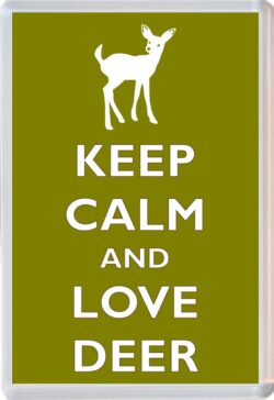 Keep Calm and Love Deer - Jumbo Fridge Magnet Souvenir Gift Present