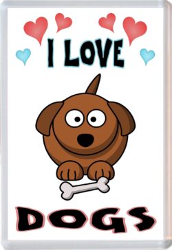 I Love Dogs - Jumbo Fridge Magnet Souvenir Gift Present