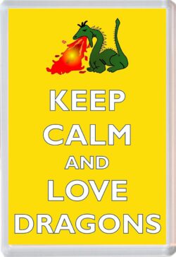 Keep Calm and Love Dragons - Jumbo Fridge Magnet Souvenir Gift Present