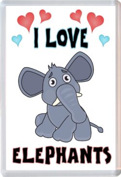 I Love Elephants - Jumbo Fridge Magnet Souvenir Gift Present
