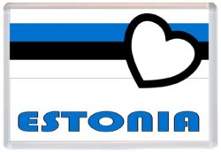 Estonia - Love Estonia Towns & Cities Flag - Jumbo Fridge Magnet Souvenir Gift Present