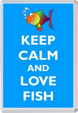 Keep Calm and Love Fish - Jumbo Fridge Magnet Souvenir Gift Present