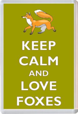 Keep Calm and Love Foxes - Jumbo Fridge Magnet Souvenir Gift Present