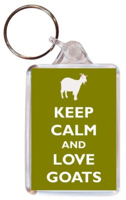 Keep Calm and Love Goats - Double Sided Large Keyring Key Ring Fob Chain Name Tag Gift Present Souvenir
