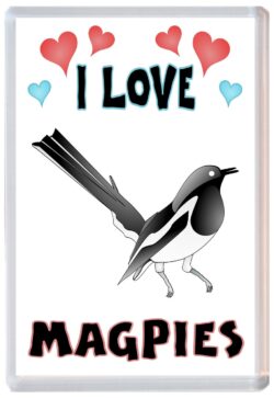 I Love Magpies - Jumbo Fridge Magnet Souvenir Gift Present