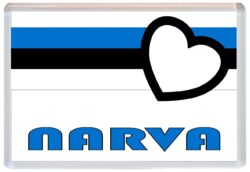 Narva - Love Estonia Towns & Cities Flag - Jumbo Fridge Magnet Souvenir Gift Present