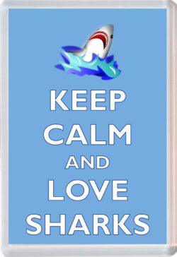 Keep Calm and Love Sharks - Jumbo Fridge Magnet Souvenir Gift Present