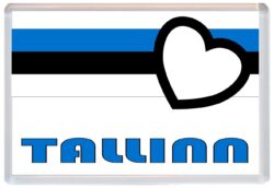 Tallinn - Love Estonia Towns & Cities Flag - Jumbo Fridge Magnet Souvenir Gift Present