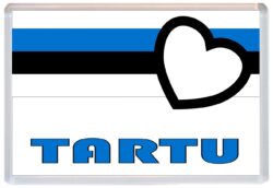 Tartu - Love Estonia Towns & Cities Flag - Jumbo Fridge Magnet Souvenir Gift Present