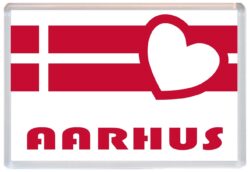 Aarhus - Love Denmark/Danish Towns & Cities Flag - Jumbo Fridge Magnet Souvenir Gift Present