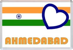 Ahmedabad - Love Indian/Indian Towns & Cities Flag - Jumbo Fridge Magnet Souvenir Gift Present