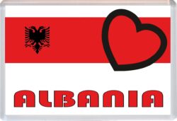 Albania - Love Albania Towns & Cities Flag - Jumbo Fridge Magnet Souvenir Gift Present