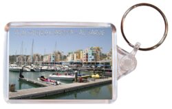 Albufeira Marina - Algarve ? Portugal - Double Sided Large Keyring Key Fob Chain Ring Gift Present Souvenir