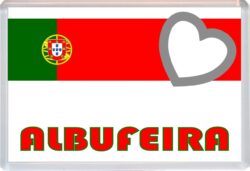 Albufeira - Love Portugal/Portuguese Towns & Cities Flag - Jumbo Fridge Magnet Souvenir Gift Present