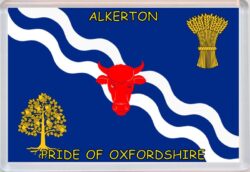 Alkerton - Pride of Oxfordshire County Flag - Jumbo Fridge Magnet Souvenir Gift