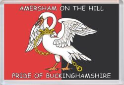 Amersham on the Hill - Pride of Buckinghamshire County Flag - Jumbo Fridge Magnet Souvenir Gift Present