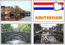 Amsterdam - Holland - 4 PACK - Jumbo Fridge Magnet Souvenir Gift Present