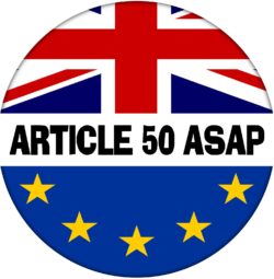 Article 50 - ASAP - 59mm Badge Referendum Brexit European Union EU Vote Leave Stay