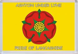 Ashton Under Lyme - Pride of Lancashire County Flag - Jumbo Fridge Magnet Souvenir Gift Present