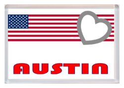 Austin - Love USA/United States of America Towns & Cities Flag - Jumbo Fridge Magnet Souvenir Gift
