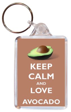 Keep Calm and Love Avocado - Double Sided Large Keyring Key Ring Fob Chain Name Tag Gift Present Souvenir