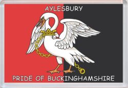 Aylesbury - Pride of Buckinghamshire County Flag - Jumbo Fridge Magnet Souvenir Gift Present