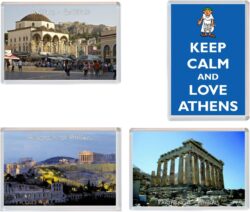 Athens - Greece - 4 PACK - Jumbo Fridge Magnet Souvenir Gift Present