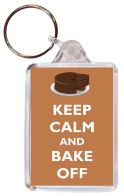Keep Calm and Bake Off - Double Sided Large Keyring Key Ring Fob Chain Name Tag Gift Present Souvenir