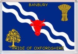 Banbury - Pride of Oxfordshire County Flag - Jumbo Fridge Magnet Souvenir Gift