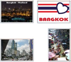 Bangkok - Thailand - 4 PACK - Jumbo Fridge Magnet Souvenir Gift Present