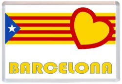 Barcelona - Love Catalonia Towns & Cities Flag - Jumbo Fridge Magnet Souvenir Gift Present
