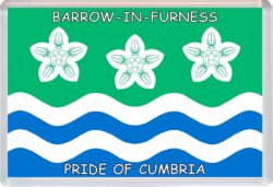 Barrow-in-Furness - Pride of Cumbria County Flag - Jumbo Fridge Magnet Souvenir Gift Present