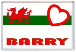 Barry - Love Wales/Welsh Towns & Cities Flag - Jumbo Fridge Magnet Souvenir Gift Present