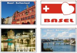 Basel - Switzerland - 4 PACK - Jumbo Fridge Magnet Souvenir Gift Present