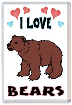 I Love Bears - Jumbo Fridge Magnet Souvenir Gift Present