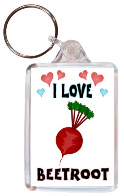 I Love Beetroot - Double Sided Large Keyring Key Fob Chain Ring Name Tag Gift Present Souvenir