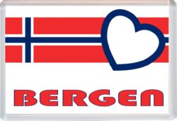 Bergen - Love Norway/Norwegian Towns & Cities Flag - Jumbo Fridge Magnet Souvenir Gift Present