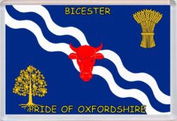 Bicester - Pride of Oxfordshire County Flag - Jumbo Fridge Magnet Souvenir Gift