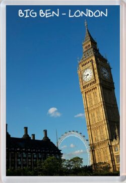 Big Ben - London - Jumbo Fridge Magnet Souvenir Gift Present Skies