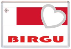 Birgu - Love Malta/Maltese Towns & Cities Flag - Jumbo Fridge Magnet Souvenir Gift Present