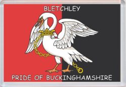 Bletchley - Pride of Buckinghamshire County Flag - Jumbo Fridge Magnet Souvenir Gift Present