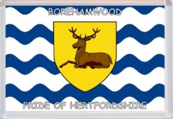 Borehamwood - Pride of Hertfordshire County Flag - Jumbo Fridge Magnet Souvenir Gift Present