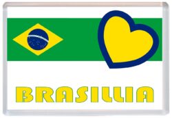 Brasillia - Love Brazil/Brazilian Towns & Cities Flag - Jumbo Fridge Magnet Souvenir Gift Present