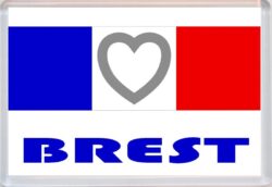 Brest - Love France/French Towns & Cities Flag - Jumbo Fridge Magnet Souvenir Gift Present