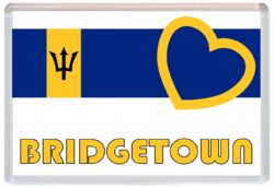 Bridgetown - Love Barbados Towns & Cities Flag - Jumbo Fridge Magnet Souvenir Gift Present